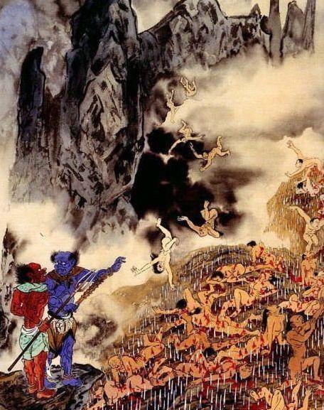 korean mythology of Hell of knives, where sinners are punished